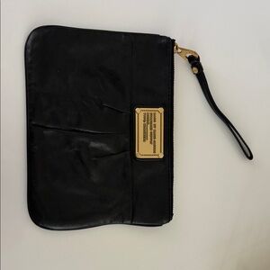 Marc Jacobs Black Wristlet with Gold Hardware